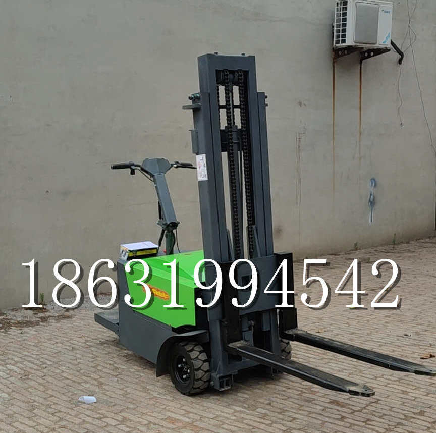 狮潭乡优程全电动叉车插腿式堆高车液压装卸车1.5吨升高小型站驾式铲车